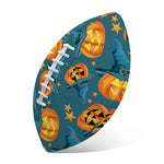 Pumpkin With Witch Hat Pattern Print Rugby Ball
