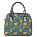 Pumpkin With Witch Hat Pattern Print Shoulder Handbag