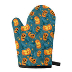 Pumpkin With Witch Hat Pattern Print Single Oven Mitt