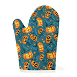 Pumpkin With Witch Hat Pattern Print Single Oven Mitt