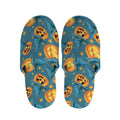 Pumpkin With Witch Hat Pattern Print Slippers