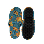 Pumpkin With Witch Hat Pattern Print Slippers