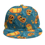 Pumpkin With Witch Hat Pattern Print Snapback Cap