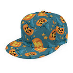 Pumpkin With Witch Hat Pattern Print Snapback Cap