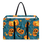 Pumpkin With Witch Hat Pattern Print Utility Tote Bag
