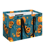 Pumpkin With Witch Hat Pattern Print Utility Tote Bag