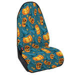 Pumpkin With Witch Hat Pattern Print Waterproof Car Seat Cover