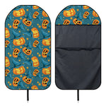 Pumpkin With Witch Hat Pattern Print Waterproof Car Seat Cover
