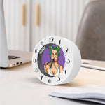 Punk Girl And Lollipop Print Alarm Clock
