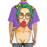 Punk Girl And Lollipop Print Aloha Shirt