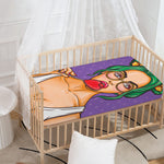 Punk Girl And Lollipop Print Baby Crib Sheet
