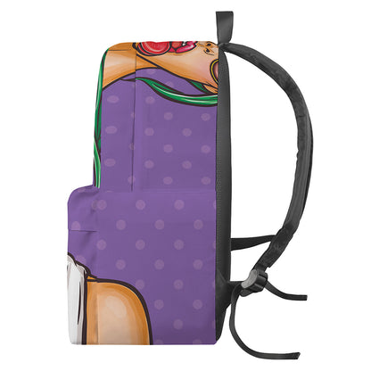 Punk Girl And Lollipop Print Backpack