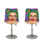 Punk Girl And Lollipop Print Bar Stool Covers