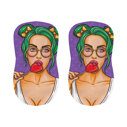 Punk Girl And Lollipop Print Bar Stool Covers