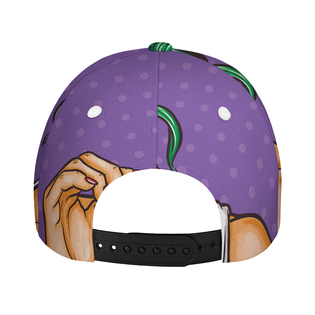 Punk Girl And Lollipop Print Baseball Cap