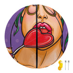 Punk Girl And Lollipop Print Basketball