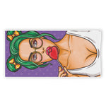 Punk Girl And Lollipop Print Beach Towel