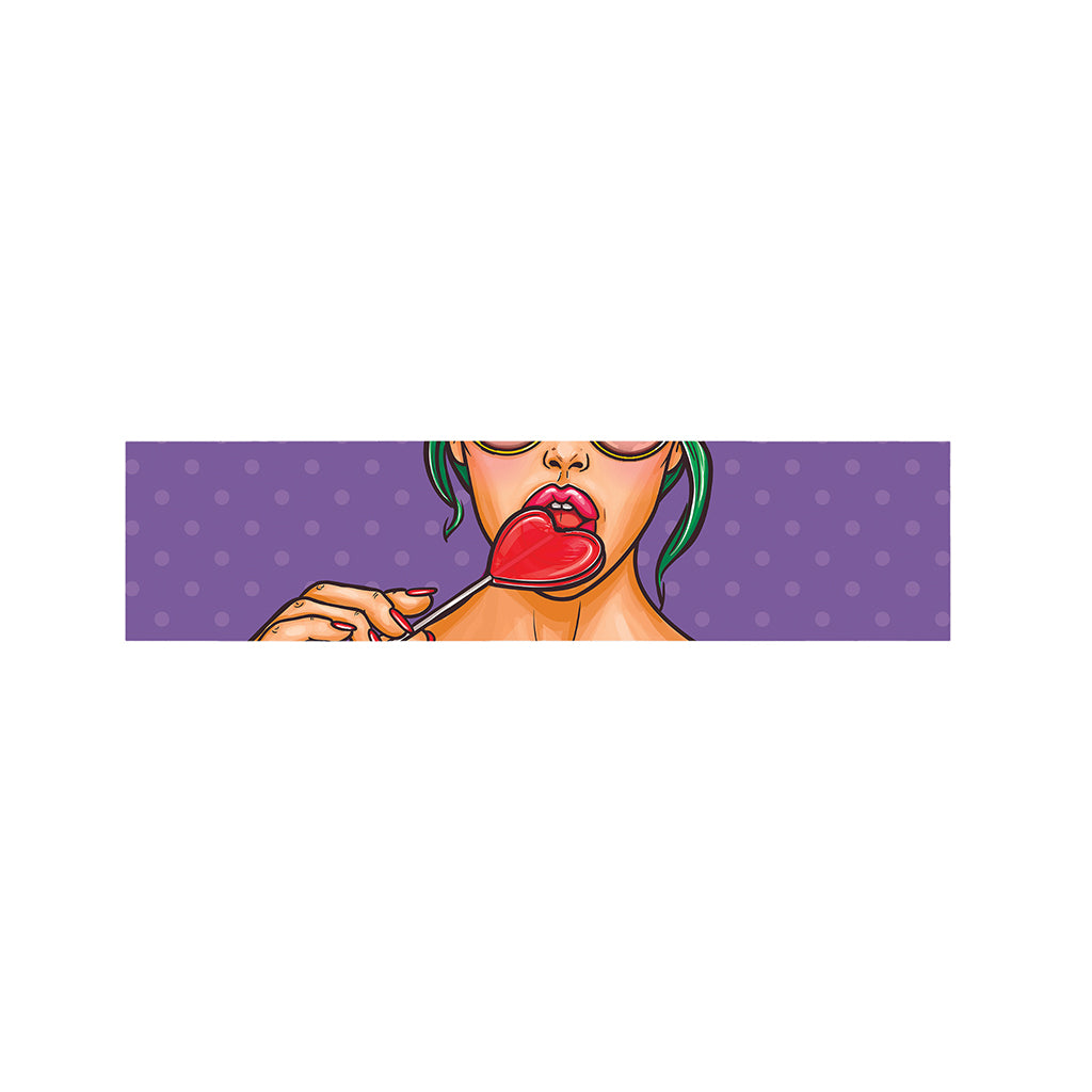 Punk Girl And Lollipop Print Bed Runner