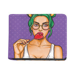 Punk Girl And Lollipop Print Bifold Wallet