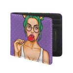 Punk Girl And Lollipop Print Bifold Wallet