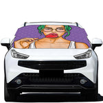 Punk Girl And Lollipop Print Car Windshield Snow Cover