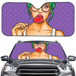 Punk Girl And Lollipop Print Car Windshield Sun Shade