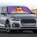 Punk Girl And Lollipop Print Car Windshield Sun Shade