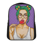Punk Girl And Lollipop Print Casual Backpack