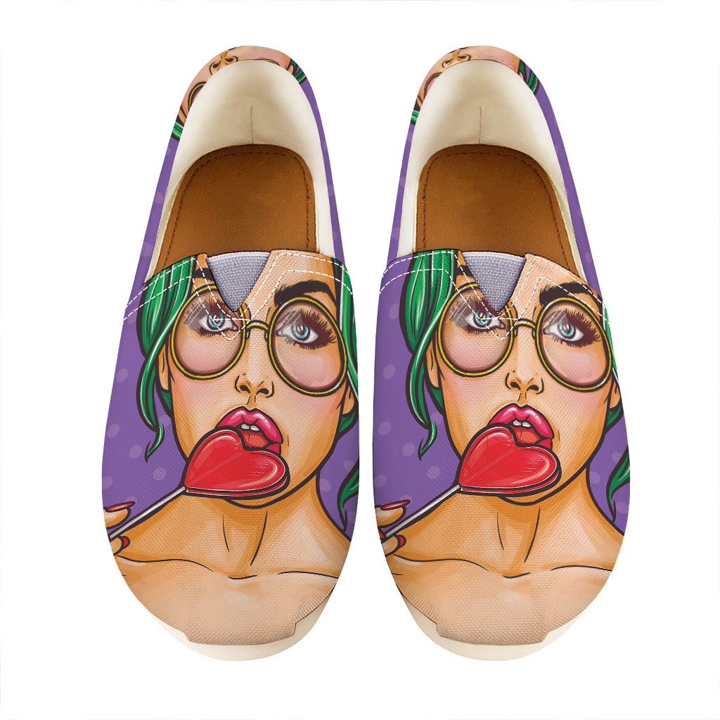 Punk Girl And Lollipop Print Casual Shoes