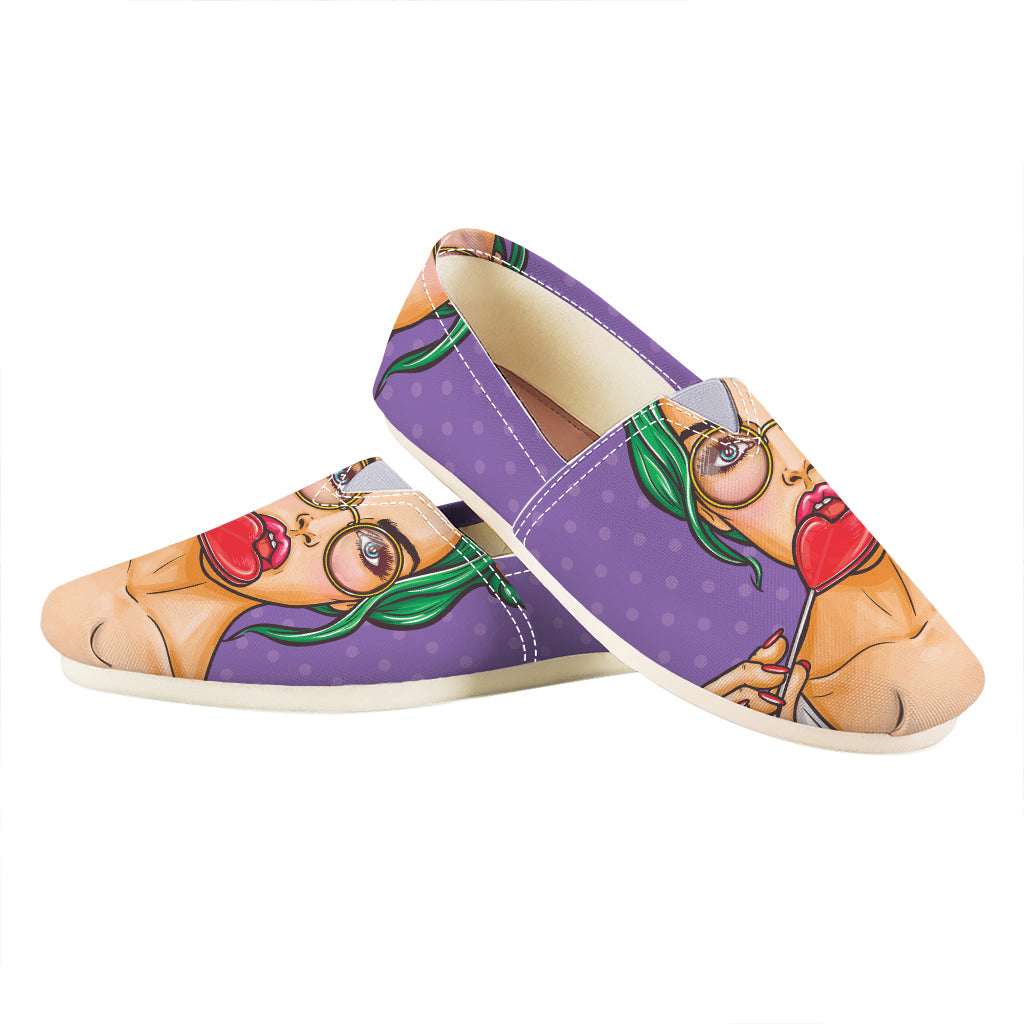 Punk Girl And Lollipop Print Casual Shoes