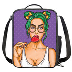 Punk Girl And Lollipop Print Crossbody Lunch Bag