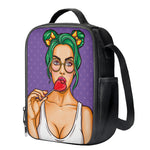 Punk Girl And Lollipop Print Crossbody Lunch Bag