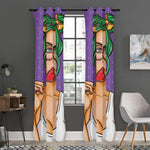 Punk Girl And Lollipop Print Curtain