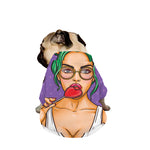 Punk Girl And Lollipop Print Dog Zip Up Jacket