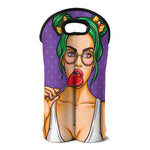 Punk Girl And Lollipop Print Double Neoprene Wine Tote