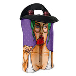 Punk Girl And Lollipop Print Double Neoprene Wine Tote