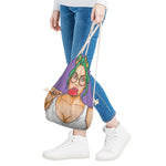 Punk Girl And Lollipop Print Drawstring Bag