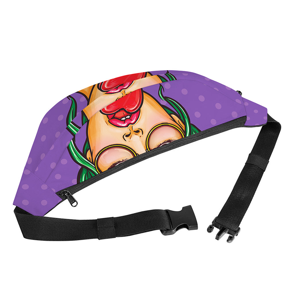 Punk Girl And Lollipop Print Fanny Pack