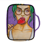 Punk Girl And Lollipop Print Front Pocket Bible Bag