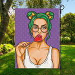 Punk Girl And Lollipop Print Garden Flag