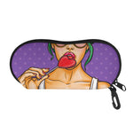 Punk Girl And Lollipop Print Glasses Case