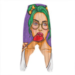 Punk Girl And Lollipop Print Hammer Pants