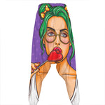 Punk Girl And Lollipop Print Hammer Pants