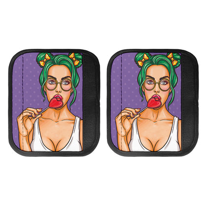 Punk Girl And Lollipop Print Handle Covers