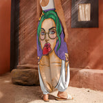 Punk Girl And Lollipop Print Harem Pants