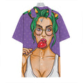Punk Girl And Lollipop Print Hawaiian Shirt