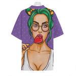 Punk Girl And Lollipop Print Hawaiian Shirt