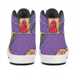 Punk Girl And Lollipop Print High Top Leather Sneakers