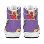 Punk Girl And Lollipop Print High Top Leather Sneakers