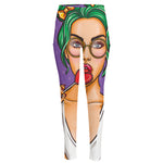 Punk Girl And Lollipop Print High-Waisted Pocket Leggings